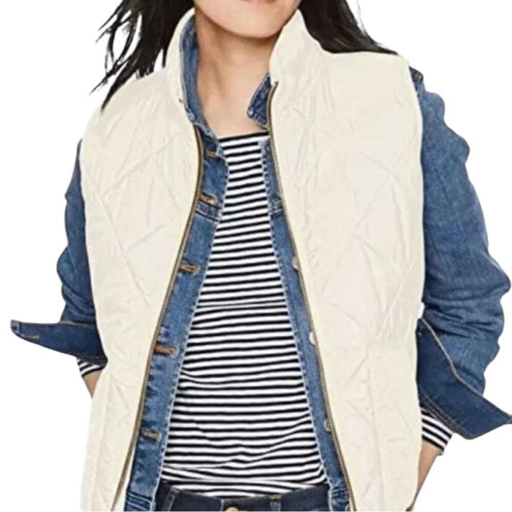 J. CREW FACTORY Quilted Puffer Vest Down Filled Size Large— PERFECT FOR FALL!!!